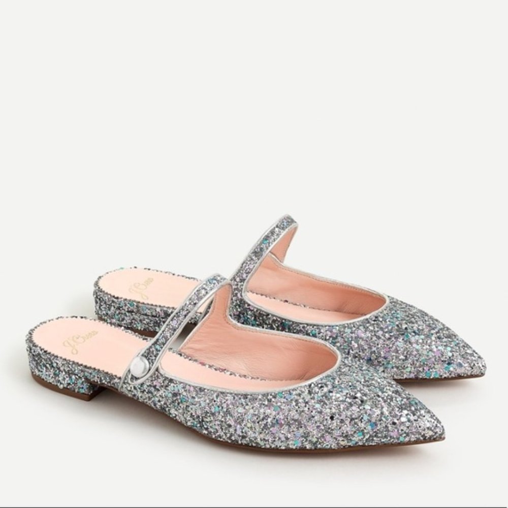 J.Crew Harlech Glitter Mule Size 10